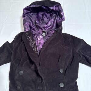 Disney Size XS Nightmare Before Christmas Hood Coat Black Lace Up HOLLOWEEN